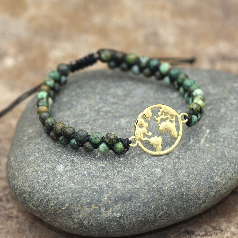 Unique Natural Stone Beads 3 Layers Wrap Bracelets For Women Girls Handmade Boho Leather Weave Bracelet  Jewelry Dropshipping